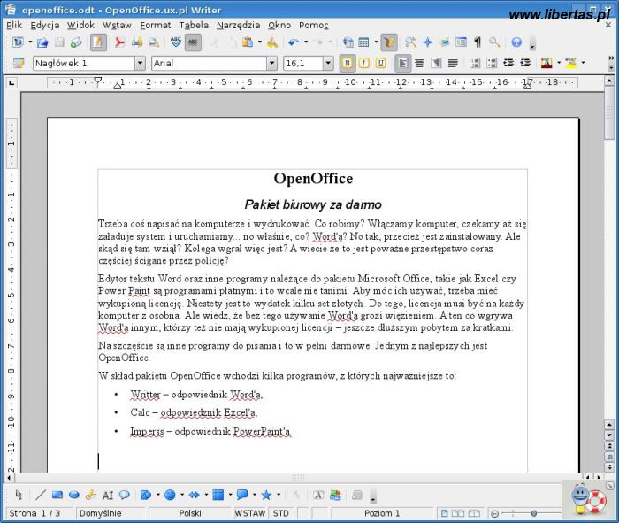 open office writer. OpenOffice Writer – podstawy