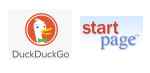 Logotypy przeglądarek DuckDuckGo i Start Page