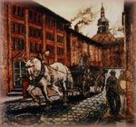 Furman z węglem na ulicy Krawczyka w Nikiszowcu - Ewald Gawlik